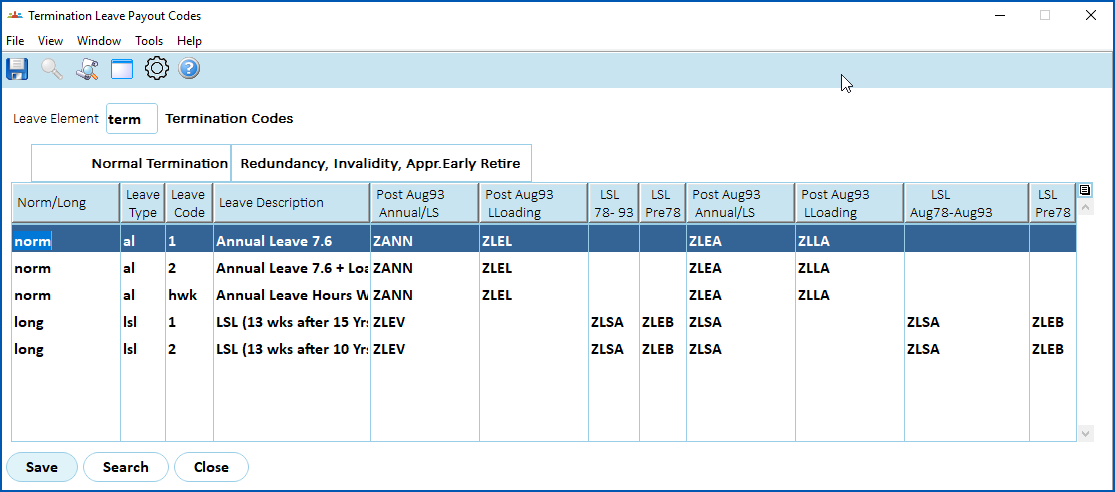 Leave Code Chart Articles