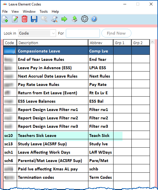 Leave Code Chart Articles
